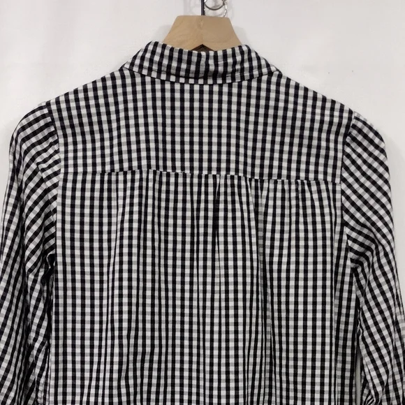 Zara Gingham Tiered Babydoll Dress Women's M Black White Boho Retro 90s Y2K - Picture 6 of 8